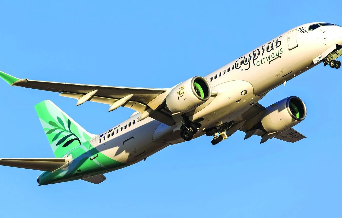 Cyprus Airways Airbus A220-300 climbing out
